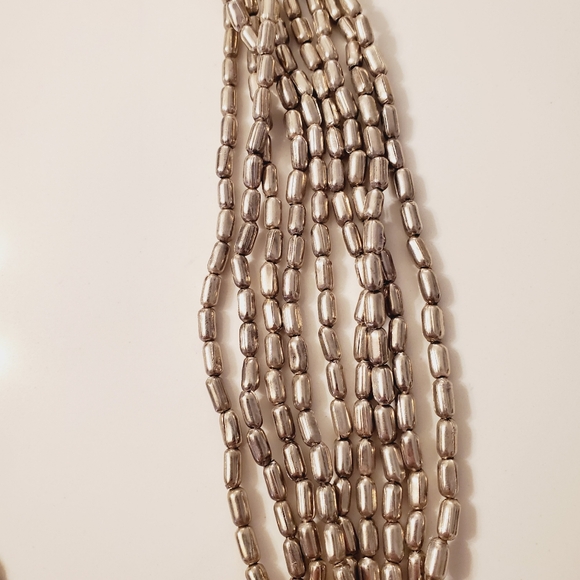 Rare Vintage Silvertone Alloy Necklace 9 Strand 23" - Picture 3 of 3